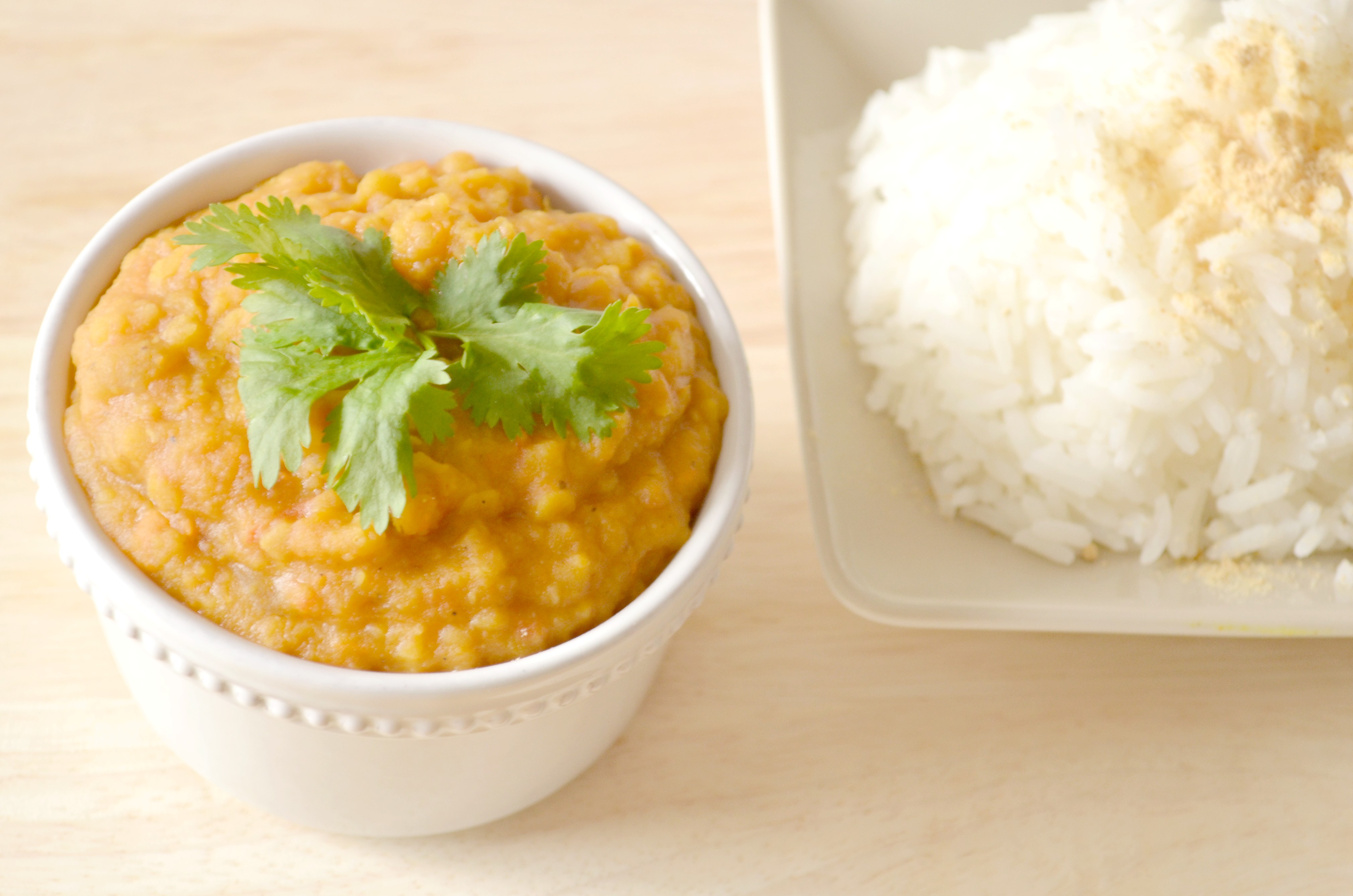 Dahl – Lentilles rouge corail, Patate douce & Lait de coco – Les Cookines