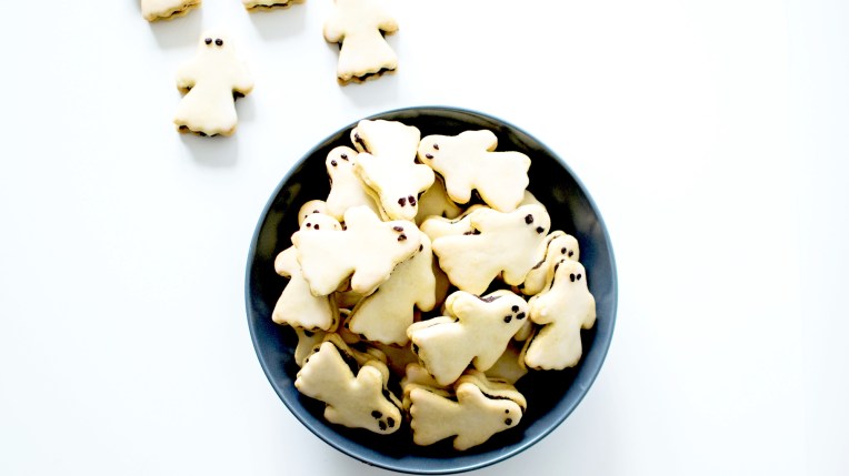 Sablés fourrés chocolat fantomes halloween (5)