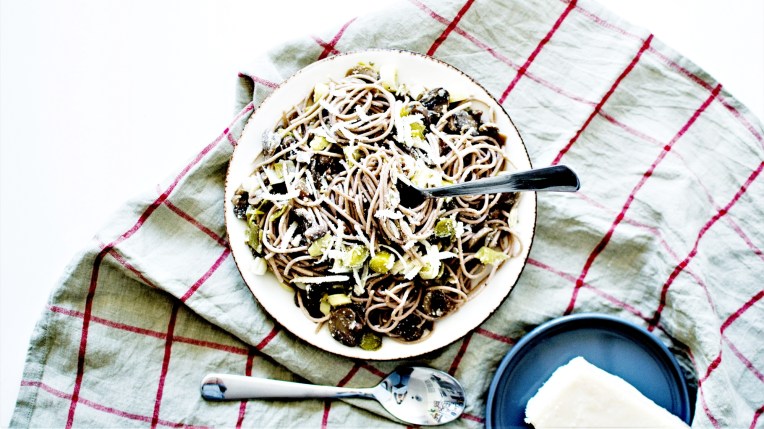 Spaghetti poireaux champignons pâtes (2)