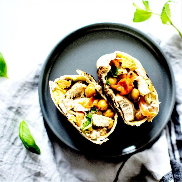 Wraps home made pois chiches patate douce poulet (5)