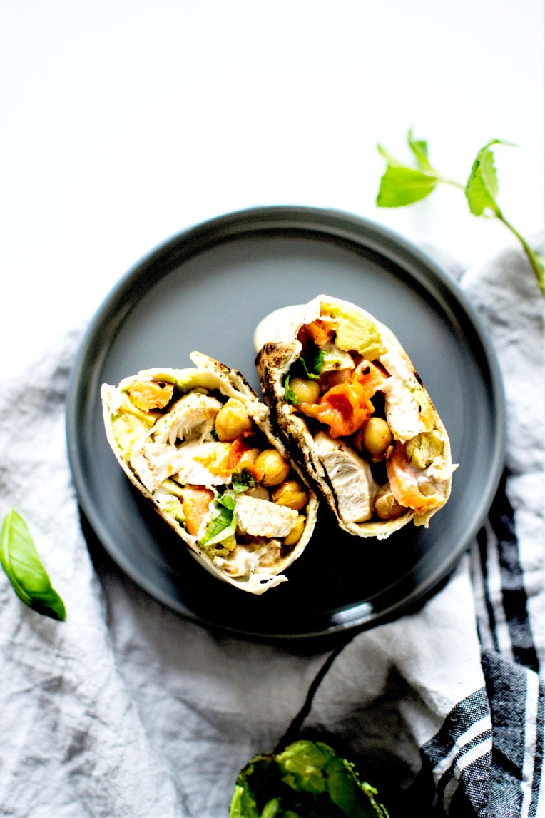 Wraps home made pois chiches patate douce poulet (7)